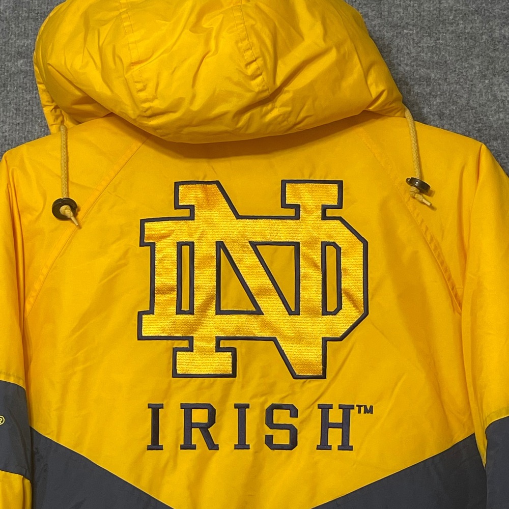 Vintage Notre Dame Fighting Irish Jacket Full Zip Hooded Windbreaker Size‎ Large